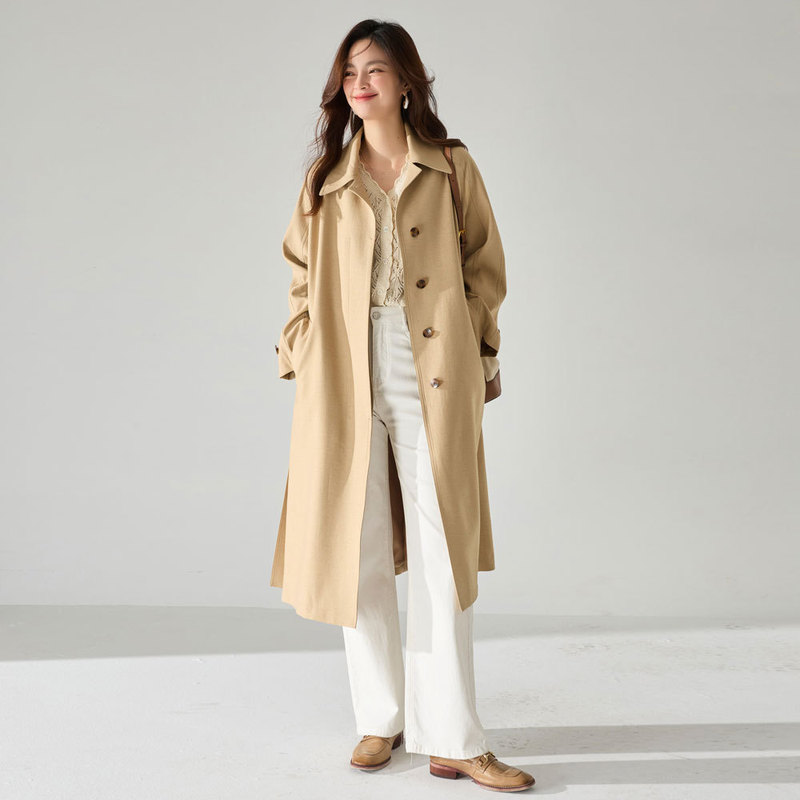 Shenghong Customized Refreshing, Skin-Friendly and Breathable Linen Old Money Classic Style Smooth and Fashionable Single-Piece Windbreaker 23215