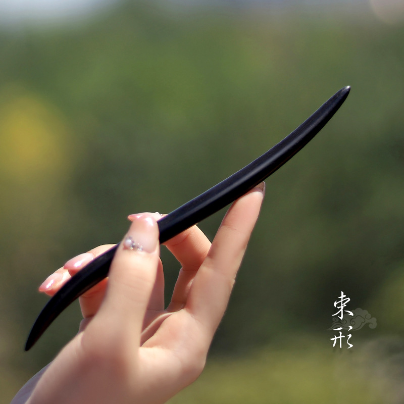 Xiangyun horquilla estilo antiguo simple diario de alto grado updo horquilla de madera nuevo estilo chino accesorios para el cabello palillos de ébano al por mayor