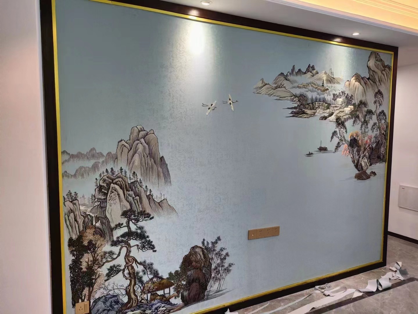 新中式山水背景墙