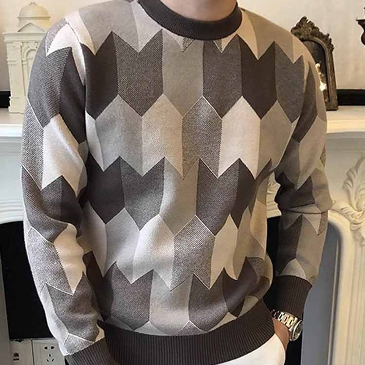 Geometric Jacquard Sweater Side View