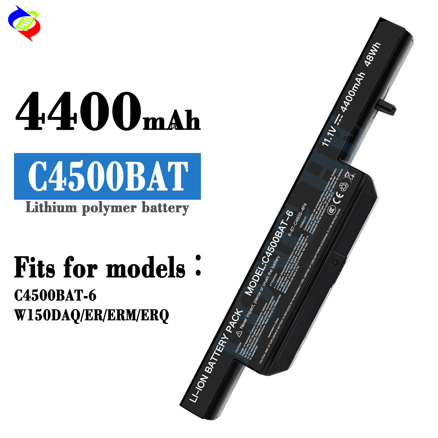 适用于CLEVO W150DAQ/ER/ERM/ERQ笔记本电池C4500BAT工厂批发外贸