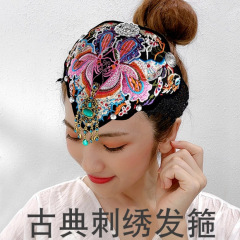メーカーの2025年新作ヘアバンドとヘアクリップ、白髪をカバー、ファッショナブルなインターネットセレブ刺繍、シルバーフォーム装飾、写真撮影や旅行に最適