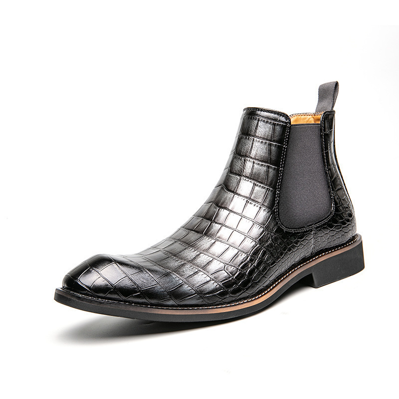 2024 otoño y invierno zapatos masculinos retro tendencia Chelsea botas de cuero de alta altura botas de vaqueros de moda europea y americana image 9
