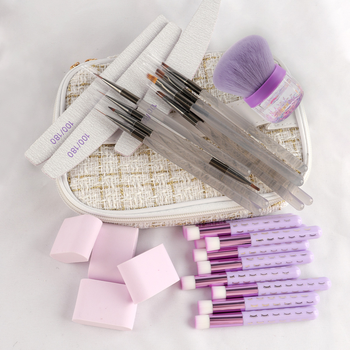 28 series de cepillo de uñas cepillo de polvo cepillo de pestañas inclinadas paquete completo de combinación de stock puede ser distribuido