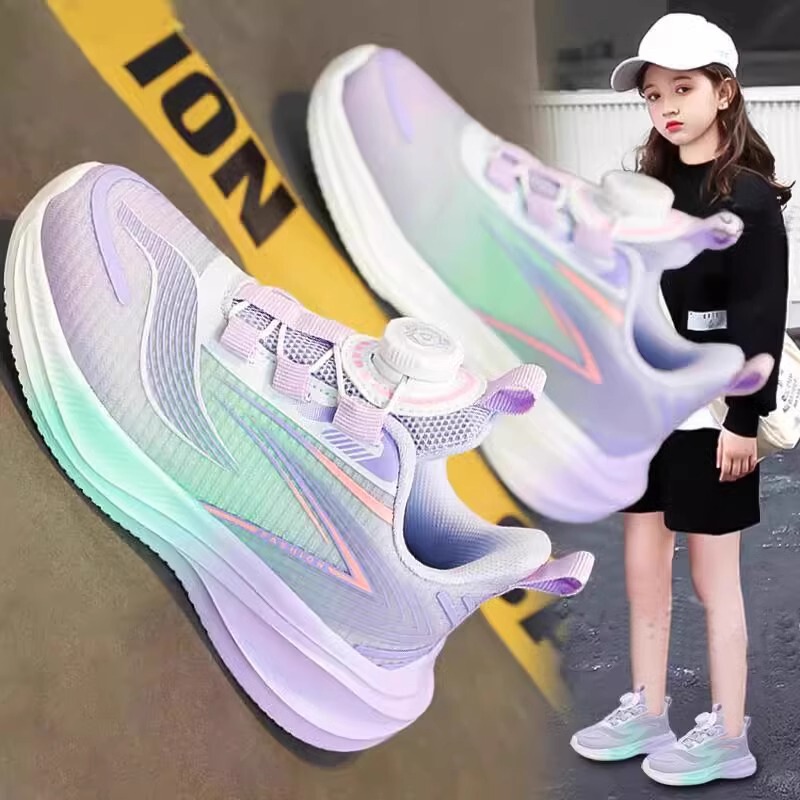 Girls' Shoes Chitu 7 Running Shoes 2026 New Summer Children's Soft-Soled Rotating Buckle Sports Shoes for Girls Lightweight