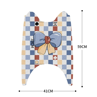 Bell Universal Foot Mat, Electric vehicle foot mat - long-style-silk-circle-foot-mats-checkerboard-bow