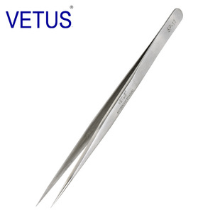 Cross-border VETUS high stainless steel tweezers anti-magnetic anti-acid manicure bird's nest hair pick straight tweezers SP-11