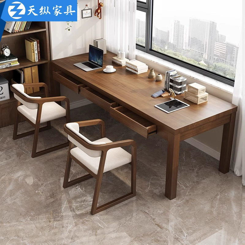 Небесный американский компьютерный стол из массива дерева настольный домашний двойной стол с ящиком для спальни