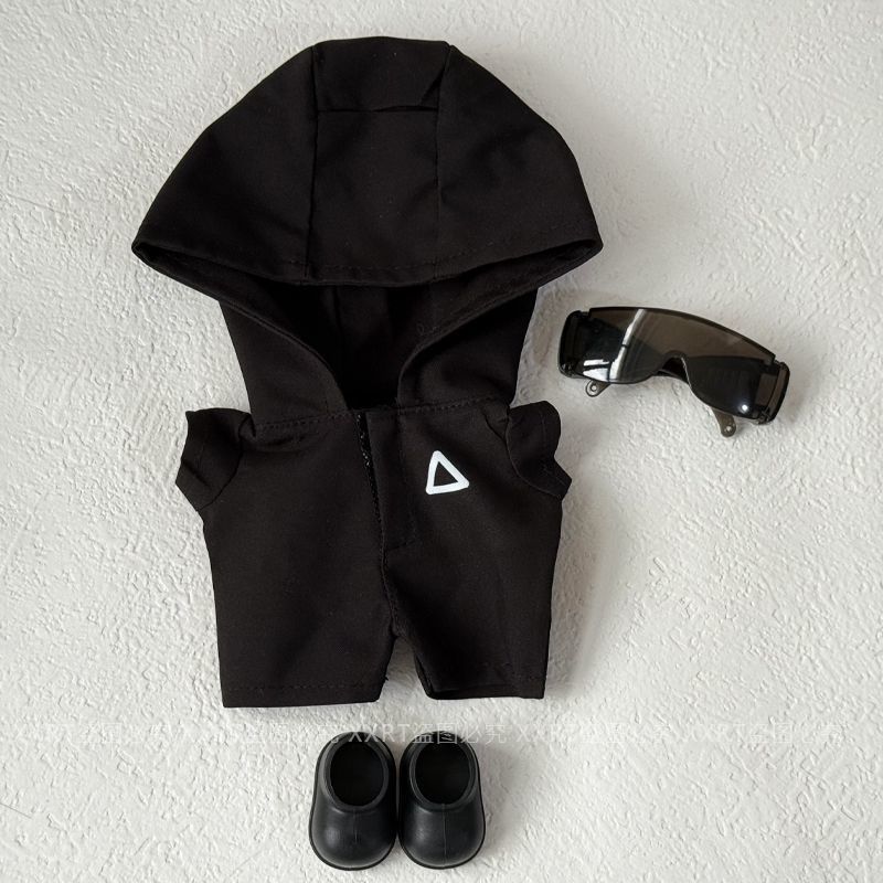 一二三代拉布布娃衣搪胶公仔一二三代labubu衣服潮流冲锋衣护目镜|undefined