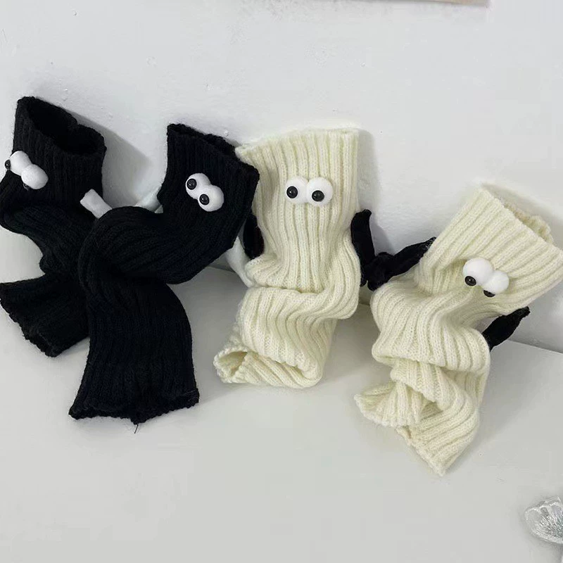 Демисезонные милые вязаные knee socks, гетры, комплект, средняя длина