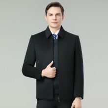 高档正品羊毛大衣冬季男装毛呢夹克外套商务休闲翻领行政职业茄克