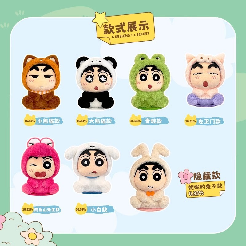 正版蜡笔小新大尾巴系列搪胶毛绒盲盒潮流玩偶手办可爱挂件批发|undefined