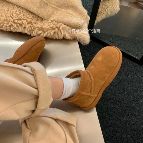 Little Red Man 2025 New Arrival Women's Snow Boots: Thick-Soled, Non-Slip, Short-Cut Winter Fleece-Lined Booties—Warm Cotton-Padded Shoes