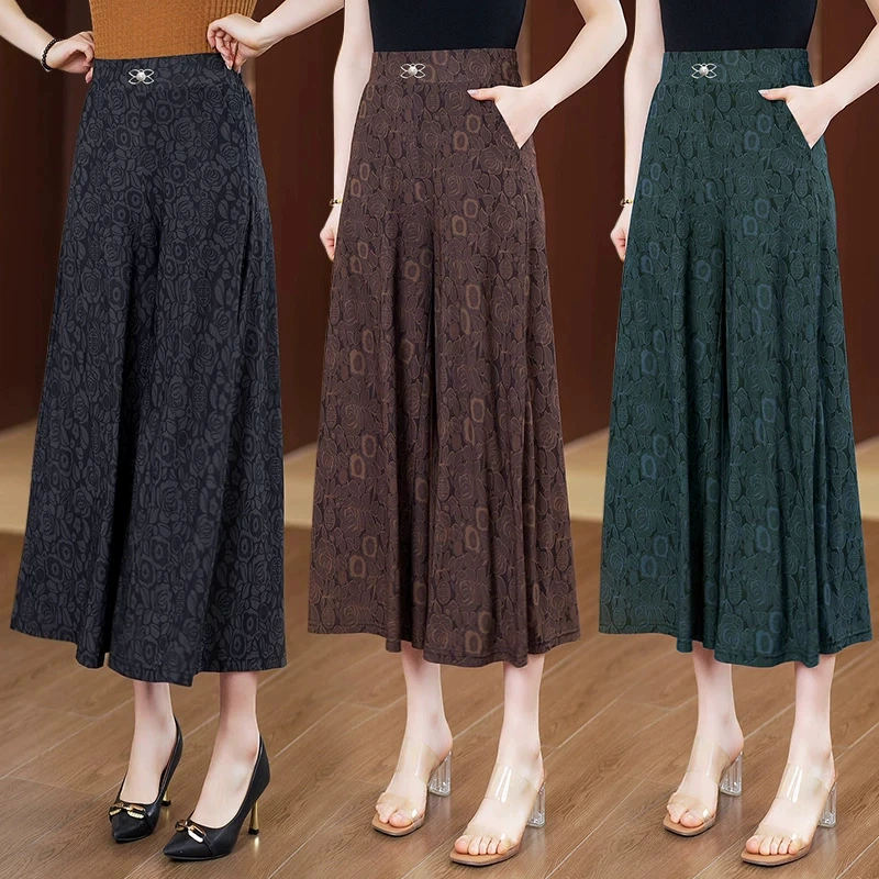 Quality skirt for mother, fitted trousers, high waist, plus size