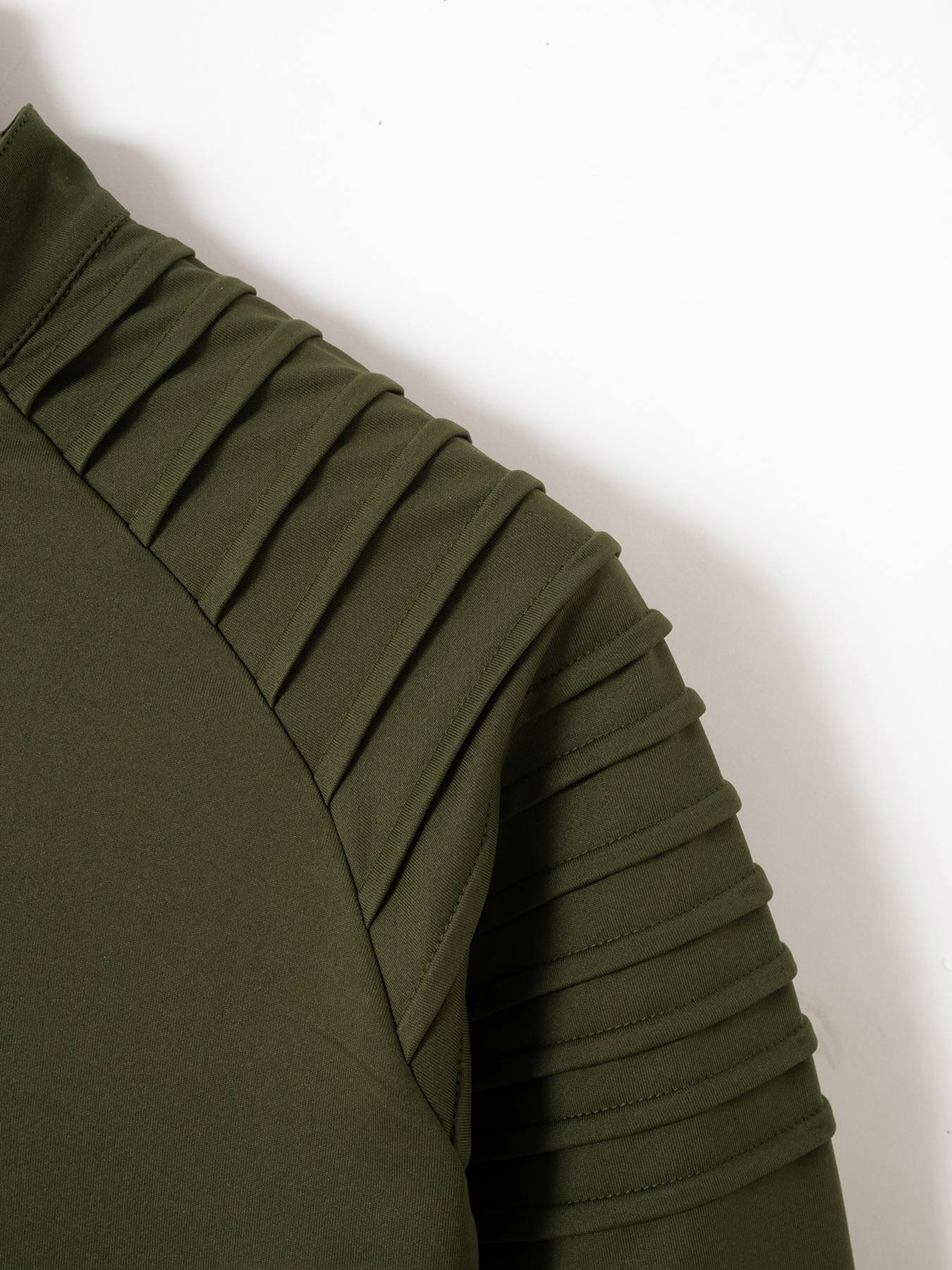 Men's Long Sleeve Polo Shirt With Arm Pleats And Zipper Casual_voghion.com