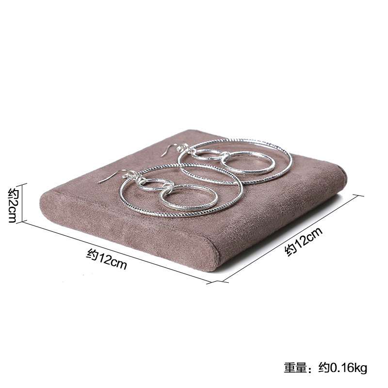 장식품이없는 둥근 평면 12x12cm (커피 벨벳)