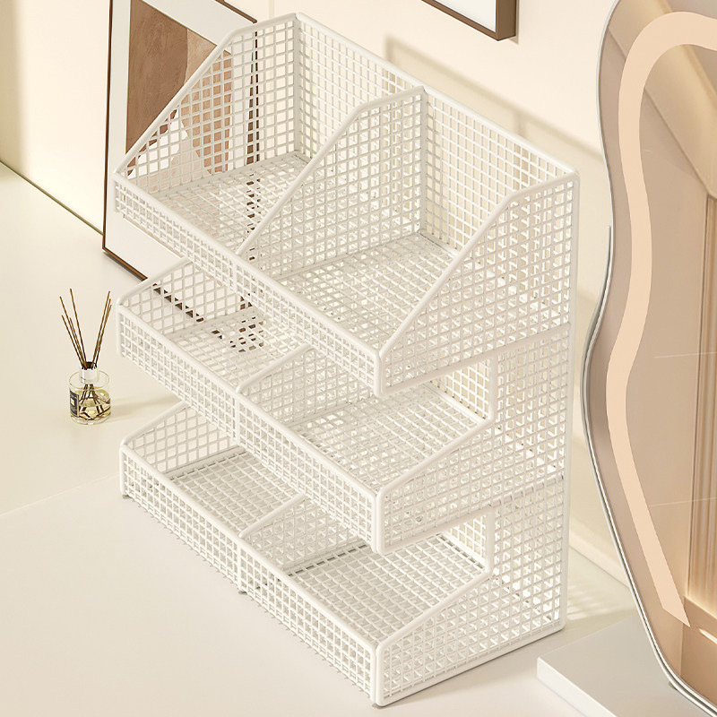 Cosmetics Shelf, Dressing Table Desktop Storage Rack, Household Table Storage Box, Dormitory Storage Box, Dressing and Skin Care Product Storage Rack
