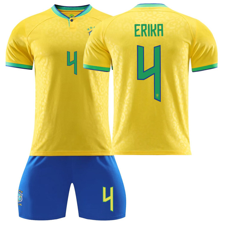 thumbnail image 1 of 2223 Brasil camiseta local No. 10 Neymar 20 Vinicius 9 Chalison 18 Jesús traje uniforme, 1 of 5
