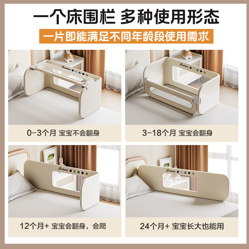 Bed Rail Baby Guardrail Infant Anti-Fall Bedside Barrier Travel Foldable Children's Convenient Guardrail Single Side