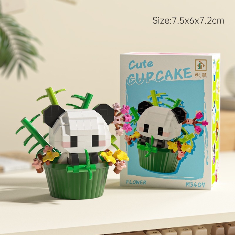Le transfronterizo postre de dibujos animados muñeca ensamblaje de bloques de construcción decoración caja ciega juguetes de puzzle para niños 1 de junio tienda de regalo
