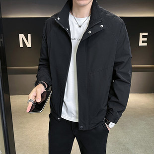 2025 Spring Men's New Style Fashion Jacket with Vertical Collar Casual Simple All-match Handsome Youth Jacket Jacket
