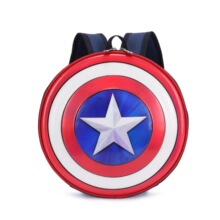盾牌儿童书包男小学生幼儿园男孩护脊减负时尚美国队长书包