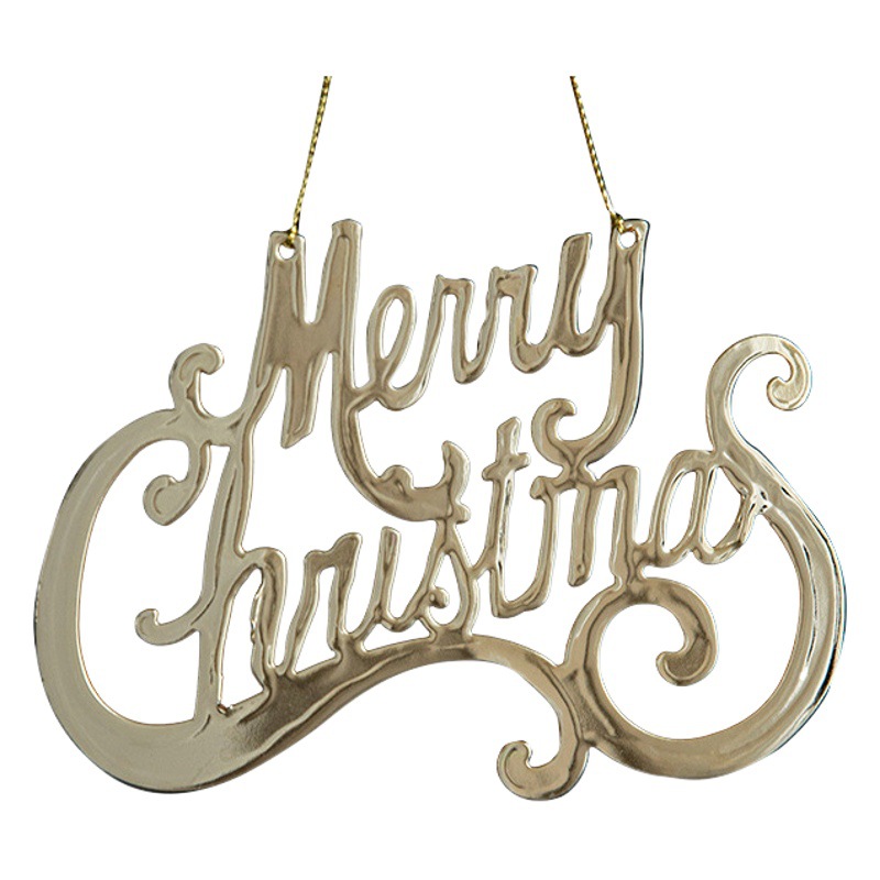 Decoración de Navidad Tarjeta de carta de hierro dorado Feliz Navidad árbol de Navidad colgante DIY accesorios de vestir
