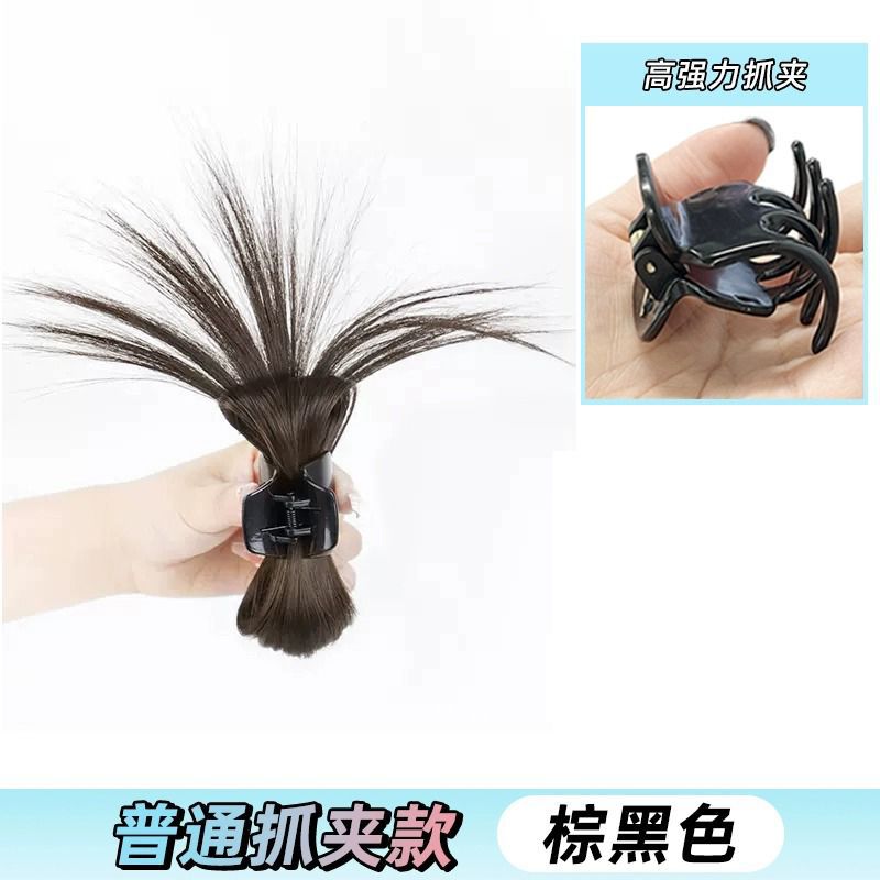 Cristal mariposa pelo clip peluca mujer pelo artificial chica caliente pollo nido cabeza esponjosa pelo natural clip de pollo pluma shuttlecock cabeza peluca