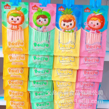 良童园40g果味吸管糖草莓味混合果味CC糖儿童零食挂板装糖果批发