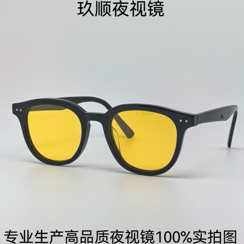 New high-end acetate HD polarized night vision glasses, non-GM sunglasses with small round frames, unisex sunglasses