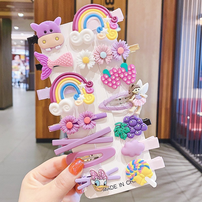儿童刘海碎发整理神器女孩马卡龙色花朵发夹小号女童可爱头饰发饰|undefined