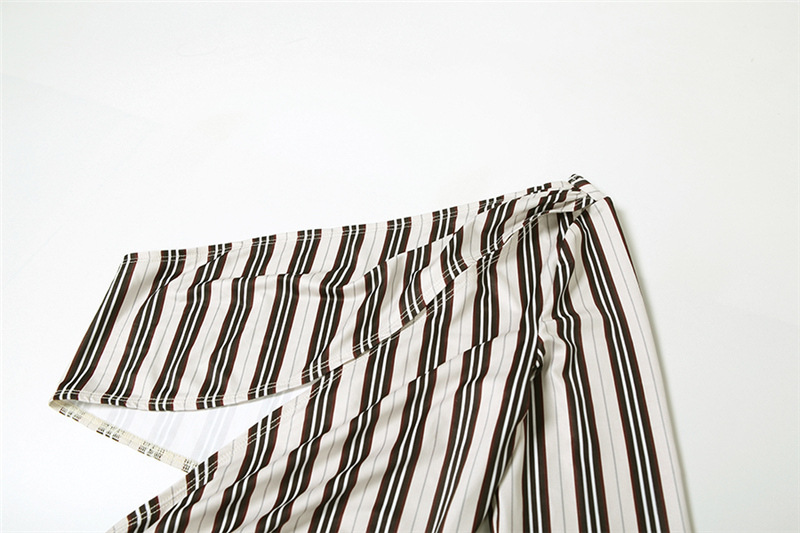 Winter Women Clothing Sexy Hollow Out Cutout Sexy Striped Tight One Piece Trousers