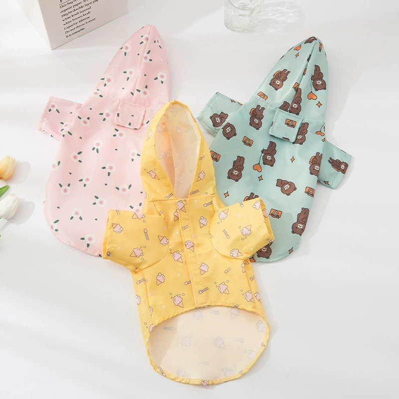 Летний источник, фабрика, одежда для домашних животных, Тедди, летняя водонепроницаемая одежда для кошек, милый плащ для собак с героями мультфильмов, одежда для домашних животных