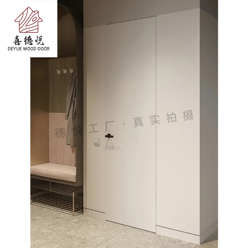 Invisible Door, Concealed Door, Background Wall, Living Room Integrated Ultra-Narrow Frameless Door, Bedroom Door, Indoor Minimalist Aluminum-Wood Door, Ceiling-To-Ceiling Door