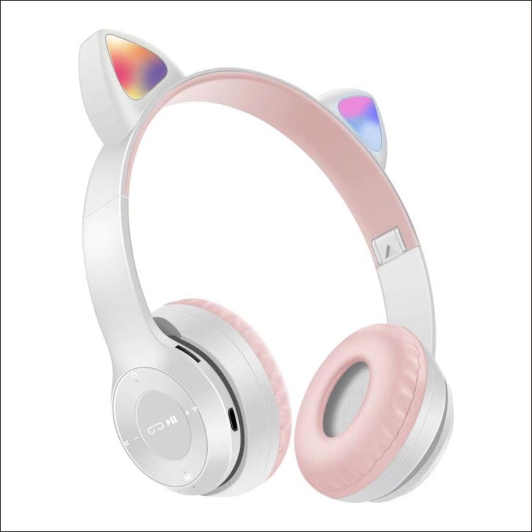 P47M fabricantes de oído de gato suministro transfronterizo de comercio electrónico colorido luminoso luz inalámbrica Bluetooth Auriculares auriculares