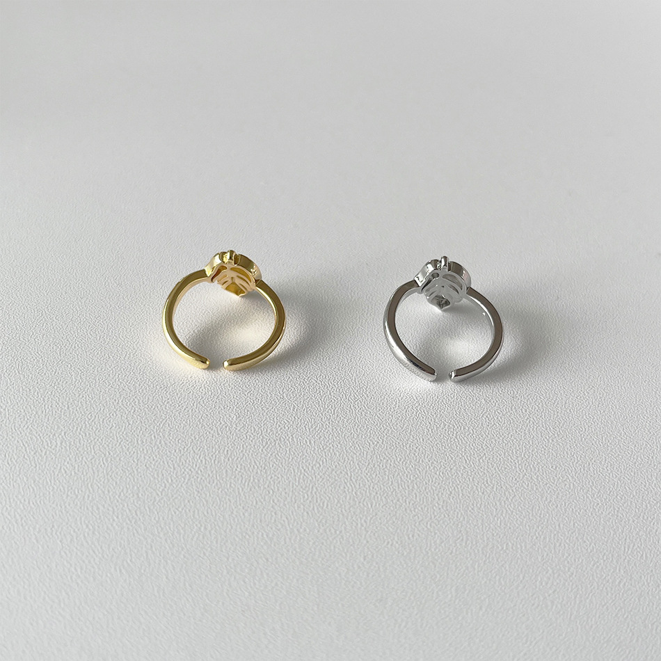 Simple Style Leaves Copper Hollow Out Open Ring