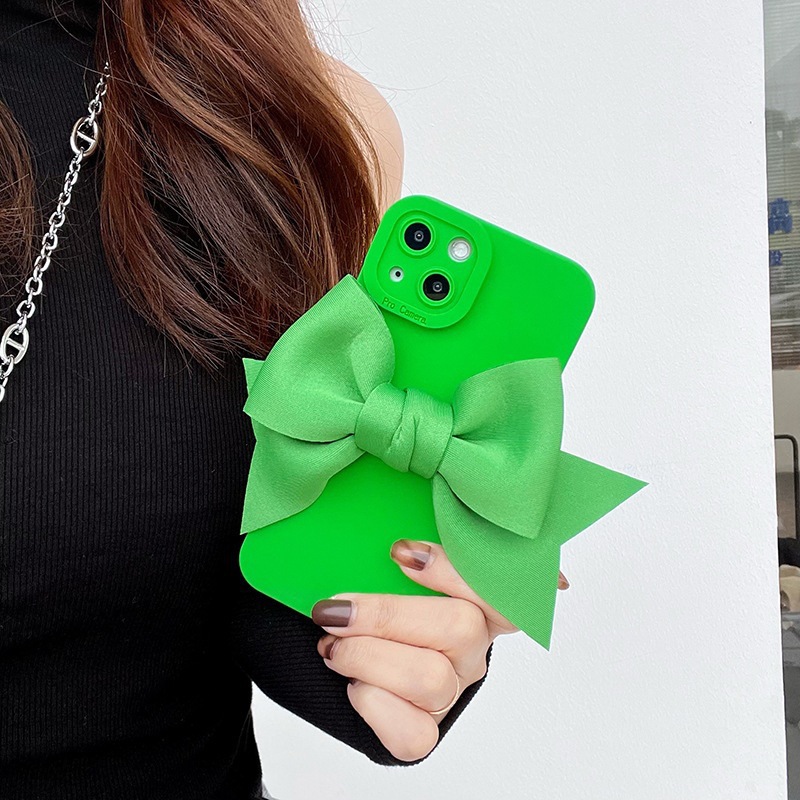 3d Bowknot Silicone Phone Case For Iphone 17 16 15 Pro Max Stylish_voghion.com