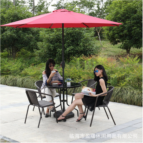 Outdoor table and chair set, balcony table and chair set, three-piece outdoor wicker chair combination, simple and casual outdoor courtyard set