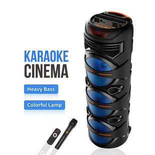 ZQS8302 Cross -border Stage Color Light Bluetooth Lantern Household K Song Wireless Mortar Portable Card Singing Sound
