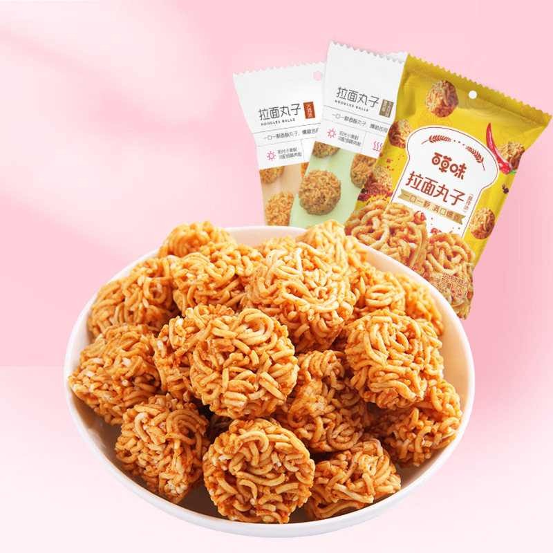 Baicaowei - Ramen Balls 50g, Delicious Spicy Snacks, Student Treats, Crispy Noodles, Puffed Snacks Baicaowei - Ramen Balls 50g, Delicious Spicy Snacks, Student Treats, Crispy Noodles, Puffed Snacks