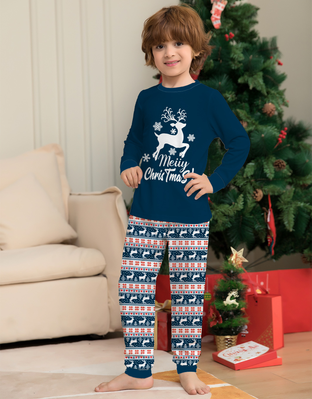 Winter, Autumn Season Family Look Gender Christmas Fashion Deer Home Pajamas