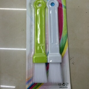 NX183-2PC Small and Medium Size Brush Suction Card Barbecue Brush Food Grade Pig Hair Brush Oil Brush Plastic Silicone Handle Brush