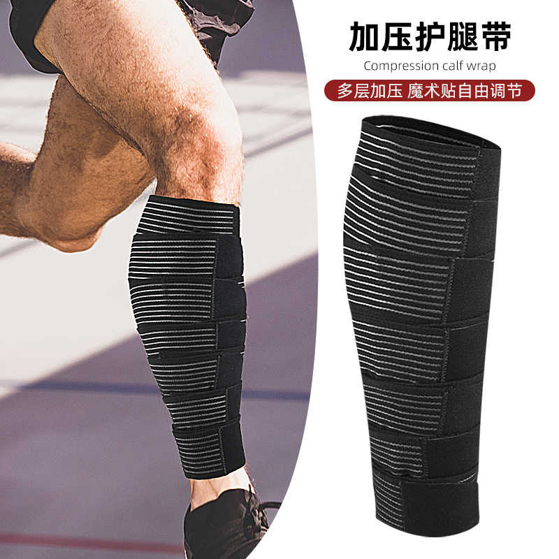 Sports Basketball Compression Calf Sleeves, Elastic Compression Anti-Slip Running and Hiking Shock-Absorbing Pressure-Relieving Adjustable Calf Sleeves