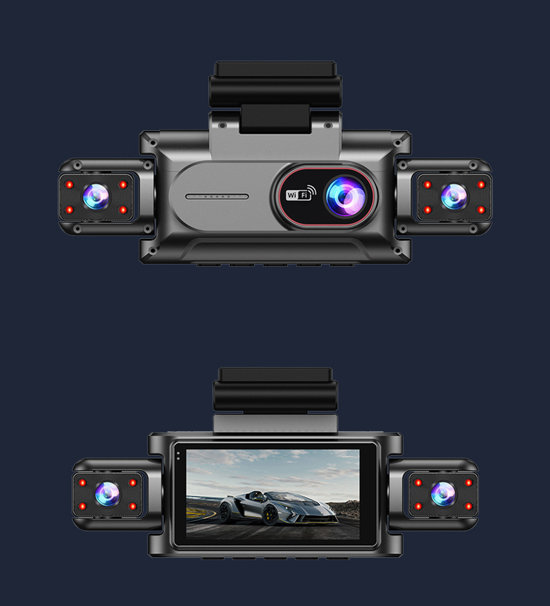 Cross-Border New Model Four-Lens 4-Channel Dash Cam 1080P High-Definition Night Vision Wifi Mobile Phone Connectivity Car Dvr