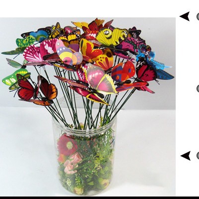 Decoración de mariposa 3D de PVC, enchufable, de una o doble capa, para jardín, fiesta y exteriores