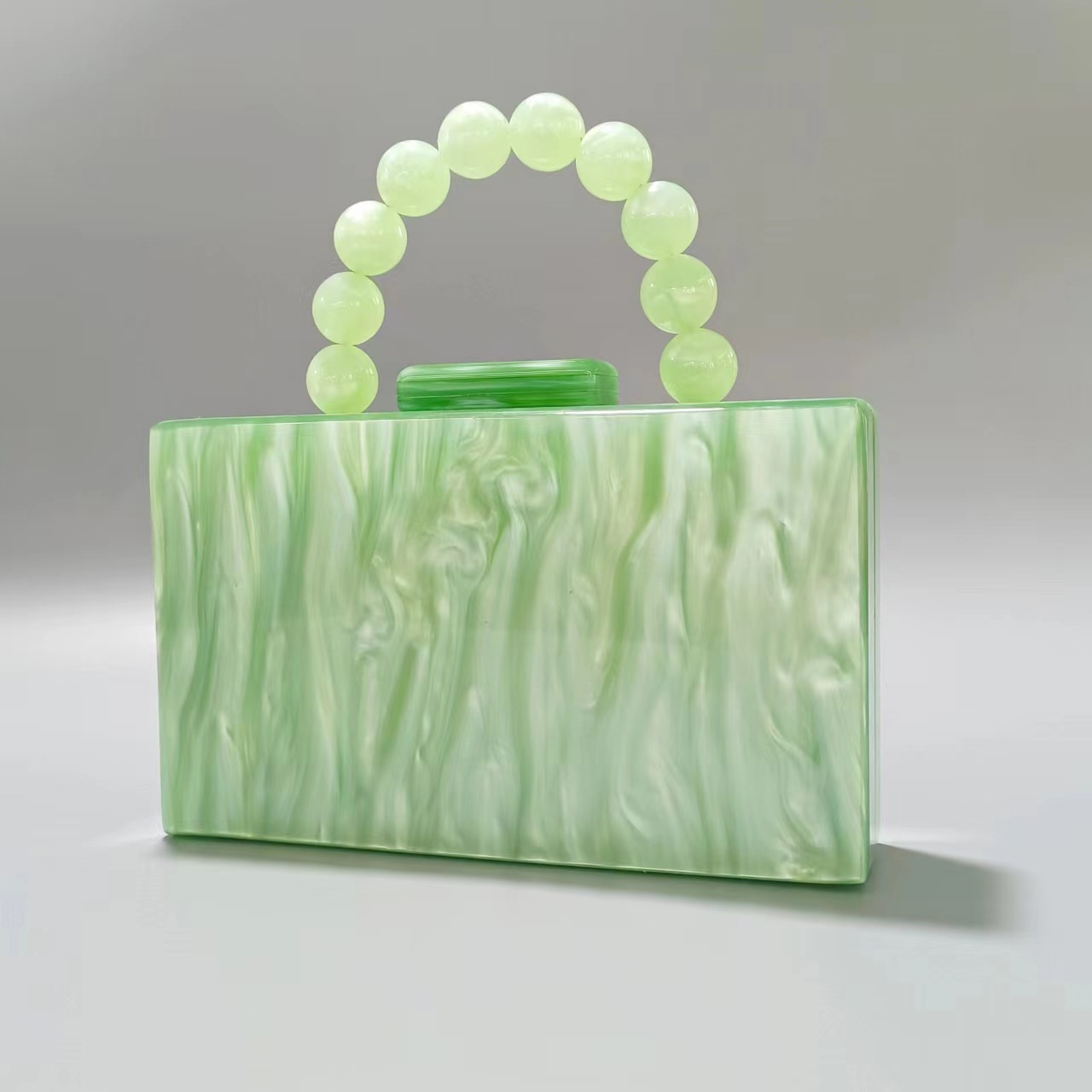 375g Weight Magnetic Buckle Closure Type Top Handle Strap Type Square Bag Bags Type Arylic Color Block Evening Bags