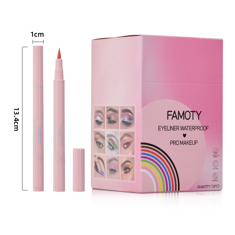 Color eyeliner FAMOTY non-blooming Eyeliner Liquid long-lasting quick-drying waterproof eyeliner lying silkworm pen Cosmetics Wholesale