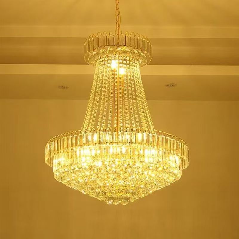 Cross-Border Supply of Restaurant Chandeliers, High-End Iron Crystal Chandeliers, Modern Minimalist Living Room Lamps, Main Hall Lamps, Manufacturer