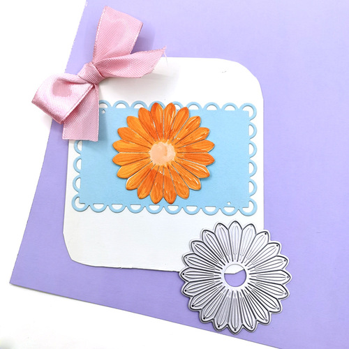Scrapbooking DIY cutting die, carbon steel die, floral die template a single chrysanthemum flower