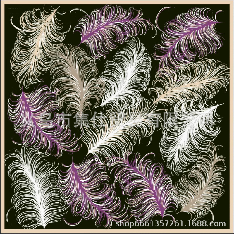 Bufandas de seda de moda europeas y americanas transfronterizas bufandas elegantes de alta calidad lujosas impresión de letras de seda impresión caliente en el extranjero